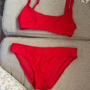 Aerie Red Two-Piece Bikini Set